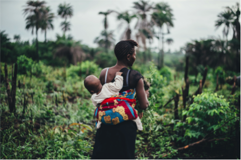 Tropical mother and child