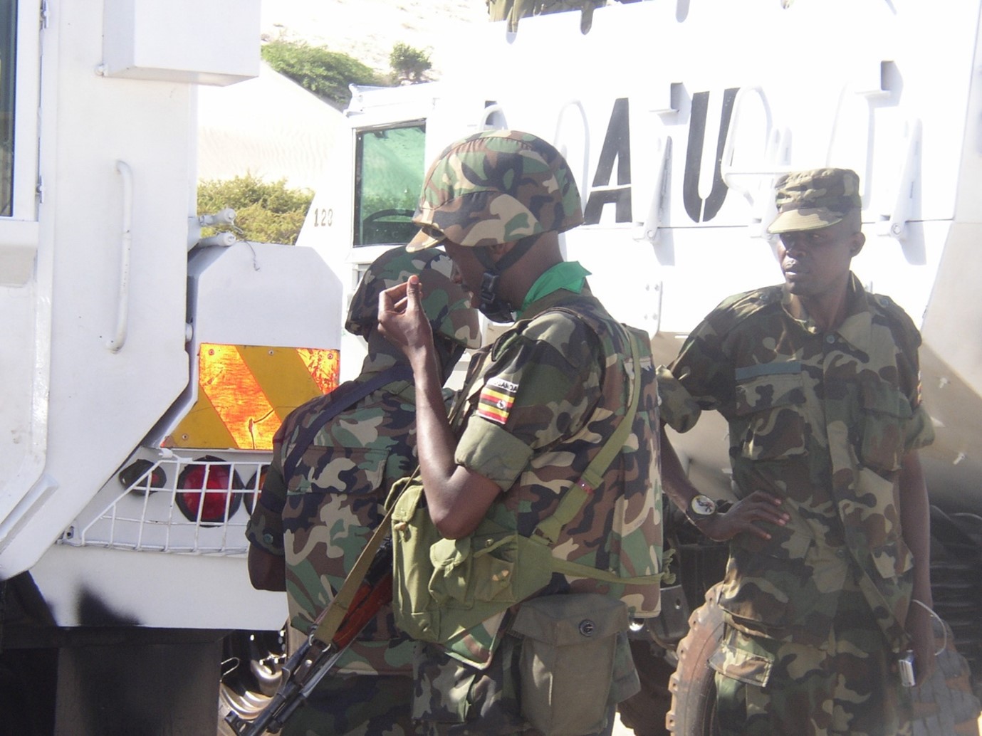 Ugandan African Union peacekeepers in Mogadishu, Somalia.