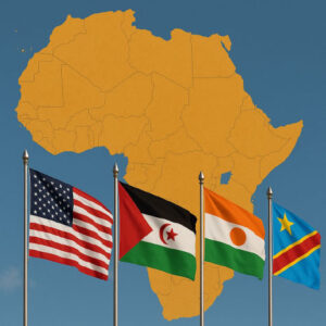 Map of Africa with Flags